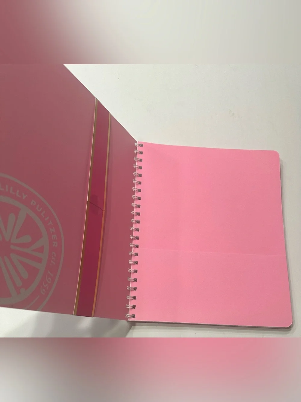 NEW, Lilly Pulitzer Large Hardcover Spiral Blue & Pink Notebook, 9.5